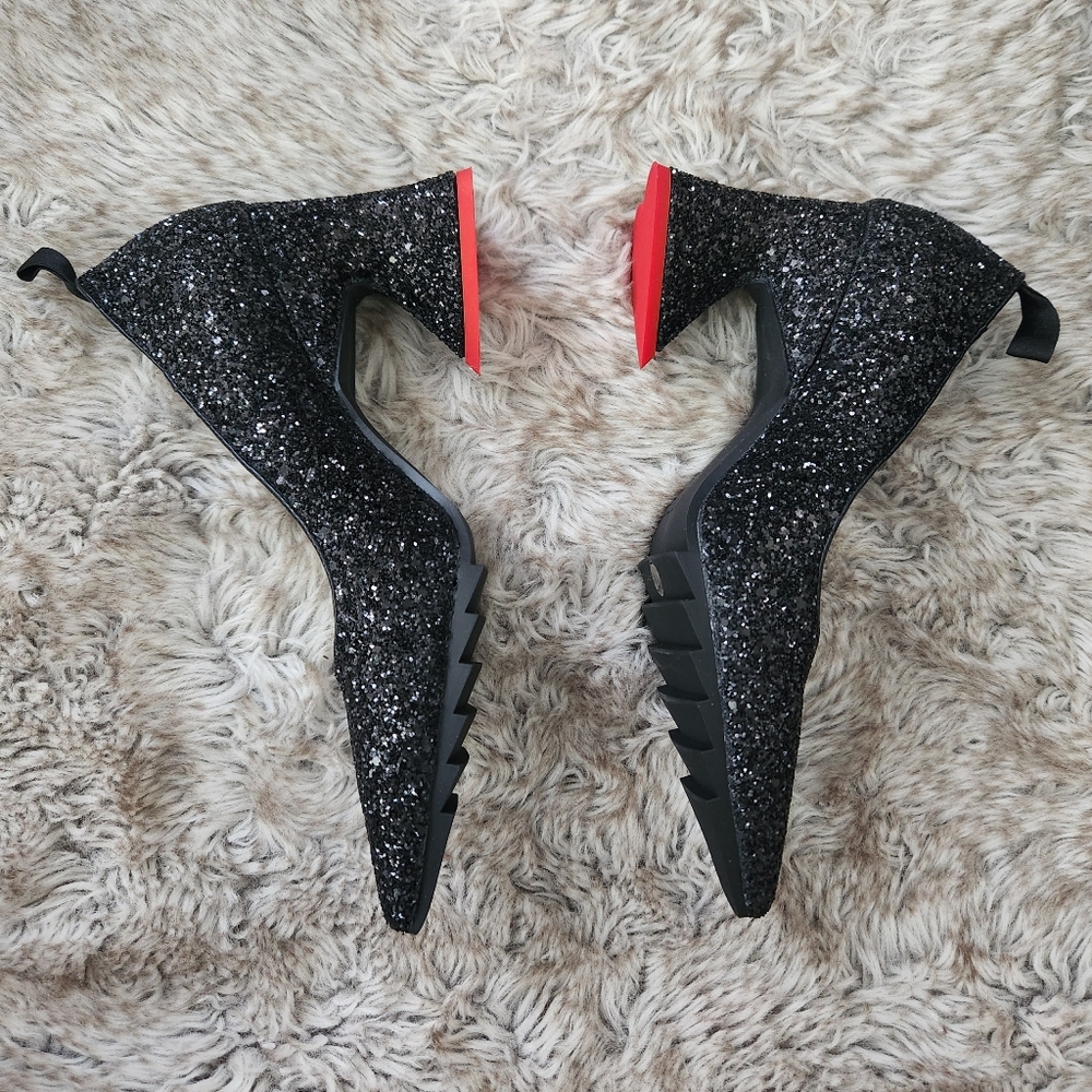 Lamoda Dolls Kill My Love Glitter Heels Black Women's Size‎ 7 - Picture 3 of 10